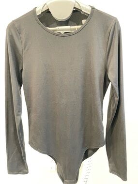 gaze Black Long-Sleeve Crewneck Bodysuit